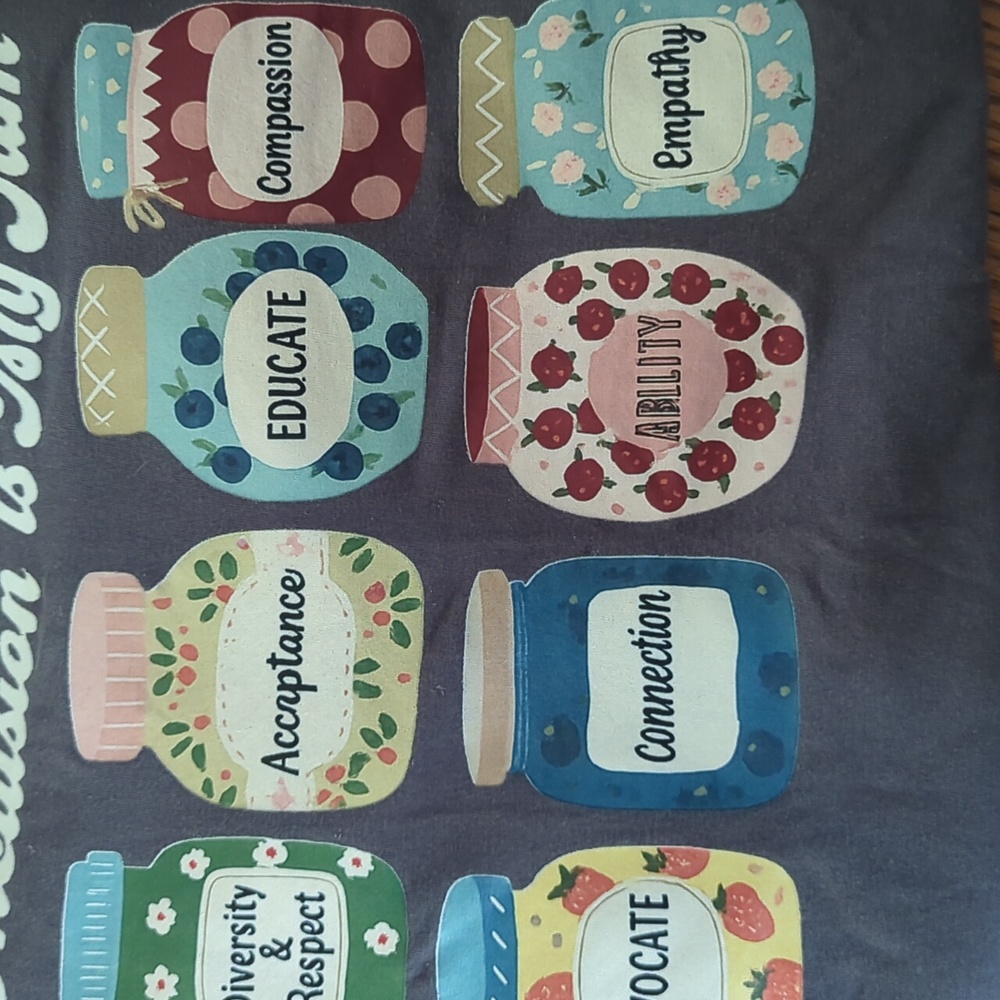 Colorful Graphic Tee with Inspirational Jars, Teachers